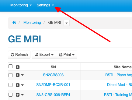 Settings Tab